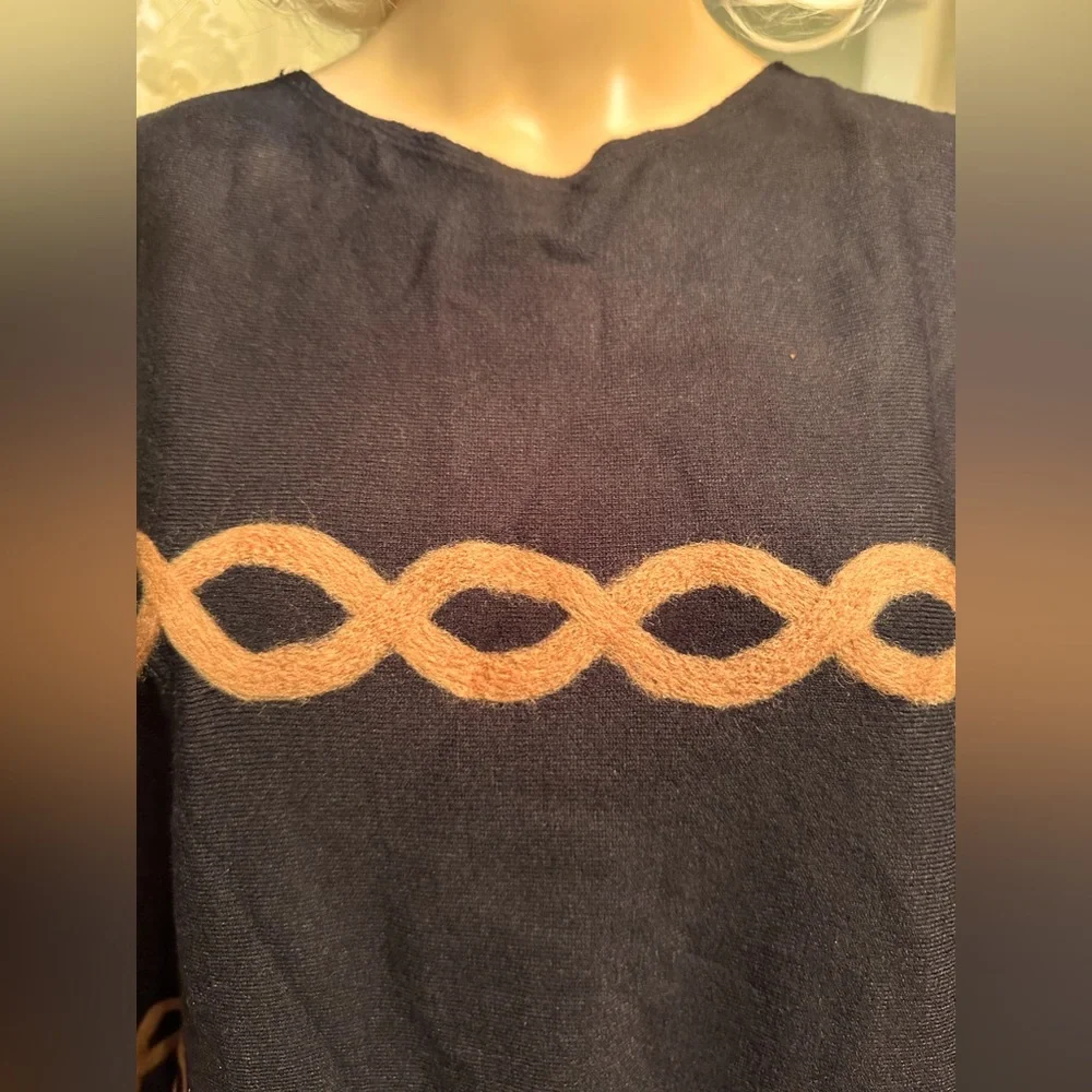 NWT!☃️AAEDA!❄️Sweater “Dolman Sleeves”/blk/copper/chain link design/size-M - Picture 6 of 9